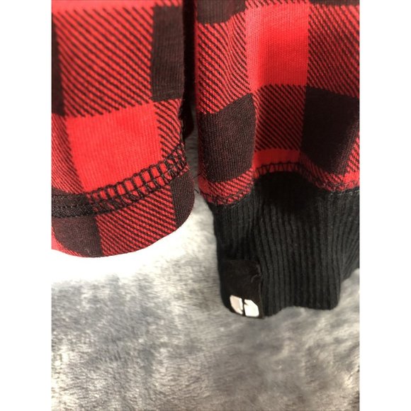 Red & Black Plaid Hoodie Men’s Large Long Sleeve With Side Zippers - Picture 14 of 16